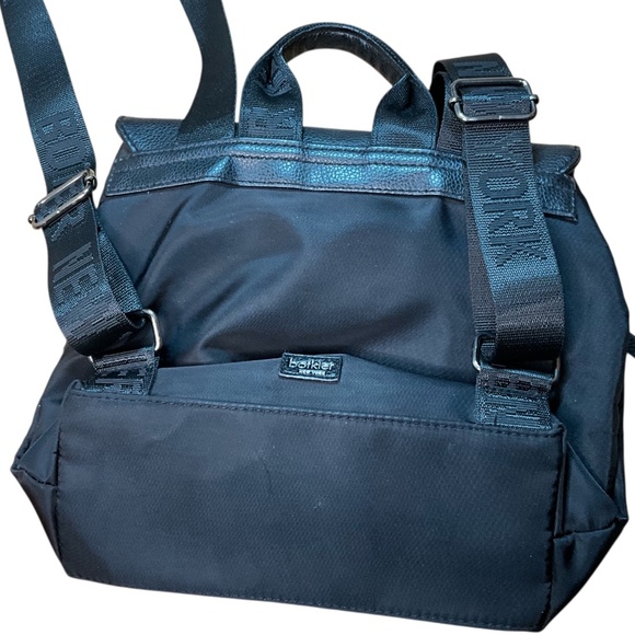 BOTKIER NEW YORK Trigger Mini Black Backpack Nylon & Vegan Leather - Picture 8 of 12